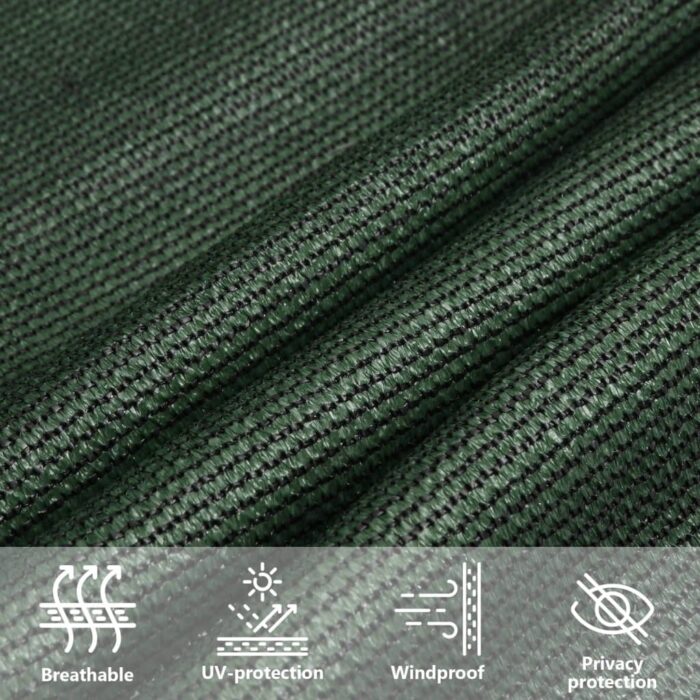 Voile d'ombrage 160 g/m² Vert foncé 3x6 m PEHD – Image 9