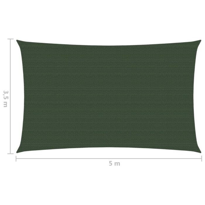 Voile d'ombrage 160 g/m² Vert foncé 3,5x5 m PEHD – Image 5