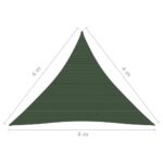 Voile d'ombrage 160 g/m² Vert foncé 4x4x4 m PEHD – Image 5