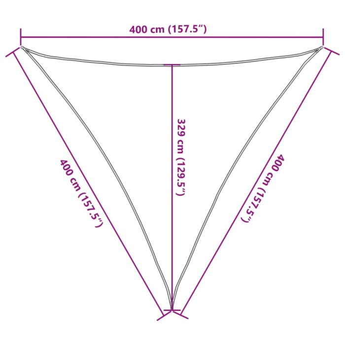 Voile d'ombrage 160 g/m² Vert foncé 4x4x4 m PEHD – Image 8