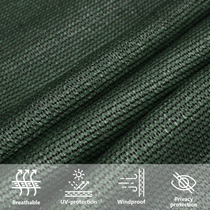 Voile d'ombrage 160 g/m² Vert foncé 4,5x4,5x4,5 m PEHD – Image 9