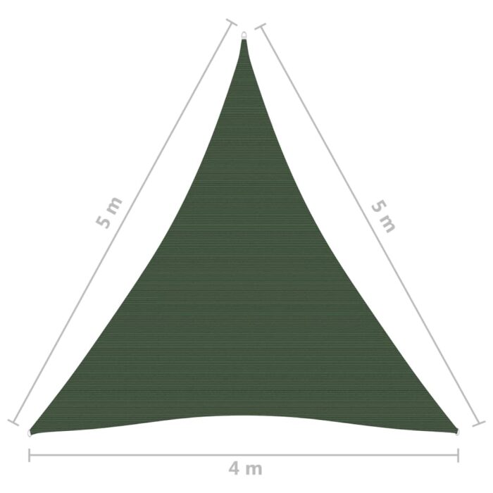 Voile d'ombrage 160 g/m² Vert foncé 4x5x5 m PEHD – Image 5