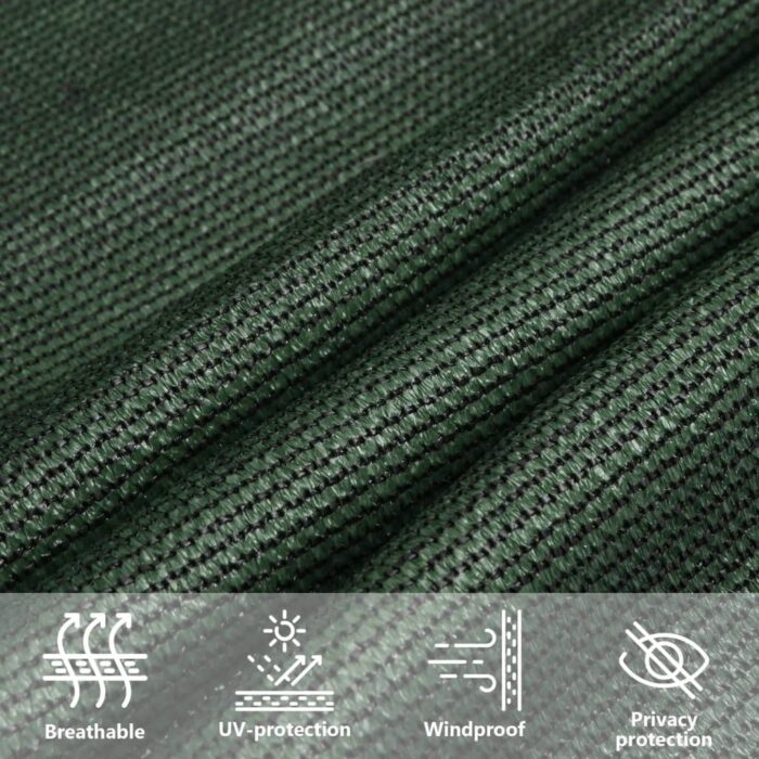 Voile d'ombrage 160 g/m² Vert foncé 4x5x5 m PEHD – Image 9