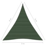 Voile d'ombrage 160 g/m² Vert foncé 5x6x6 m PEHD – Image 5