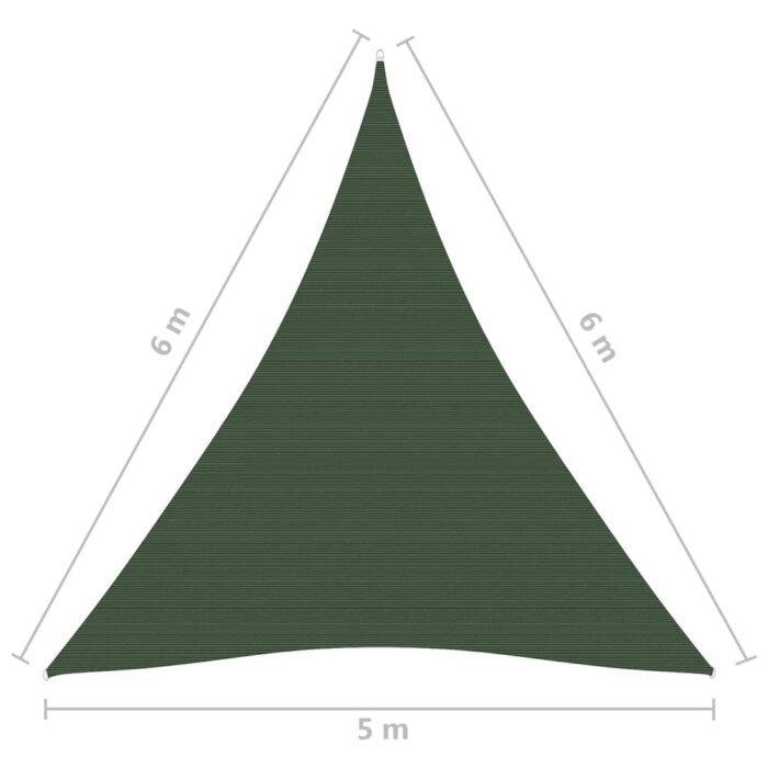 Voile d'ombrage 160 g/m² Vert foncé 5x6x6 m PEHD – Image 5