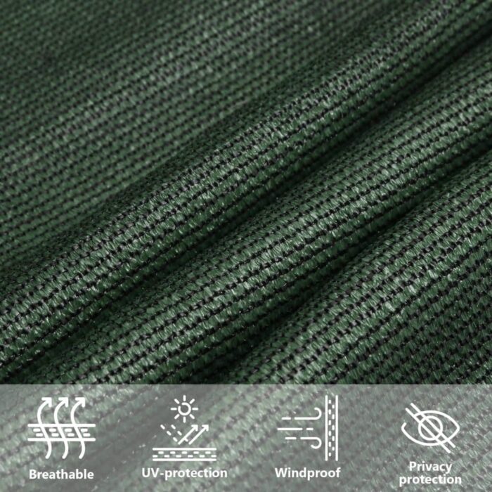 Voile d'ombrage 160 g/m² Vert foncé 5x5x6 m PEHD – Image 9