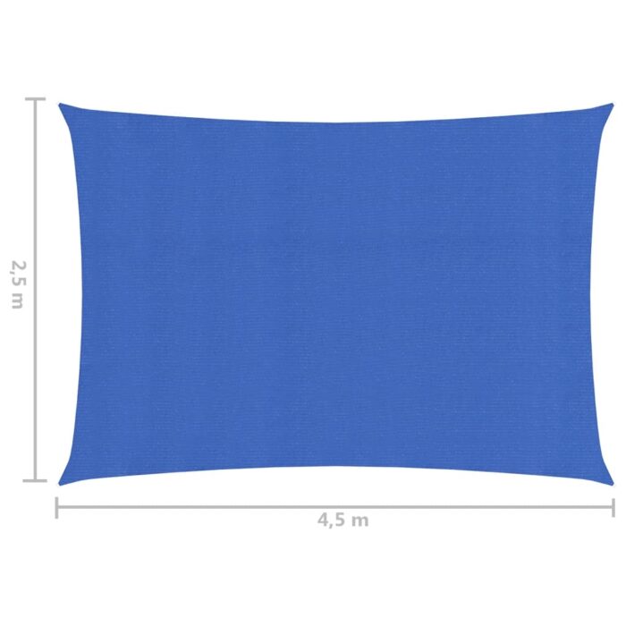 Voile d'ombrage 160 g/m² Bleu 2,5x4,5 m PEHD – Image 5