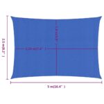 Voile d'ombrage 160 g/m² rectangulaire bleu 2,5x5 m PEHD – Image 5