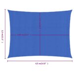 Voile d'ombrage 160g/m² rectangulaire bleu 3,5x4,5 m PEHD – Image 5