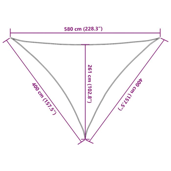 Voile d'ombrage 160 g/m² triangulaire bleu 4x4x5,8 m PEHD – Image 8