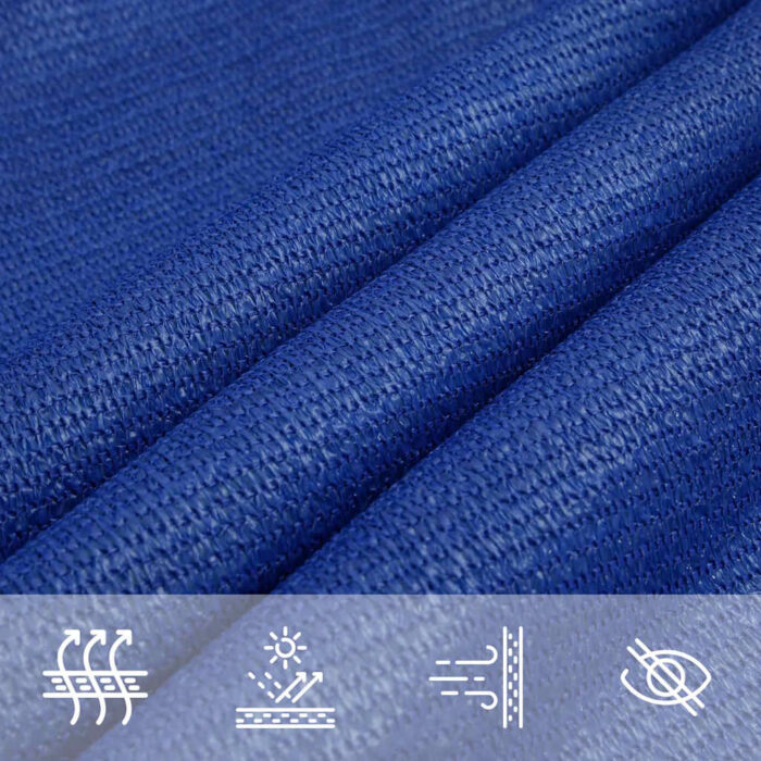 Voile d'ombrage 160 g/m² triangulaire bleu 4x5x5 m PEHD – Image 5