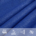 Voile d'ombrage 160 g/m² triangulaire bleu 5x5x6 m PEHD – Image 3