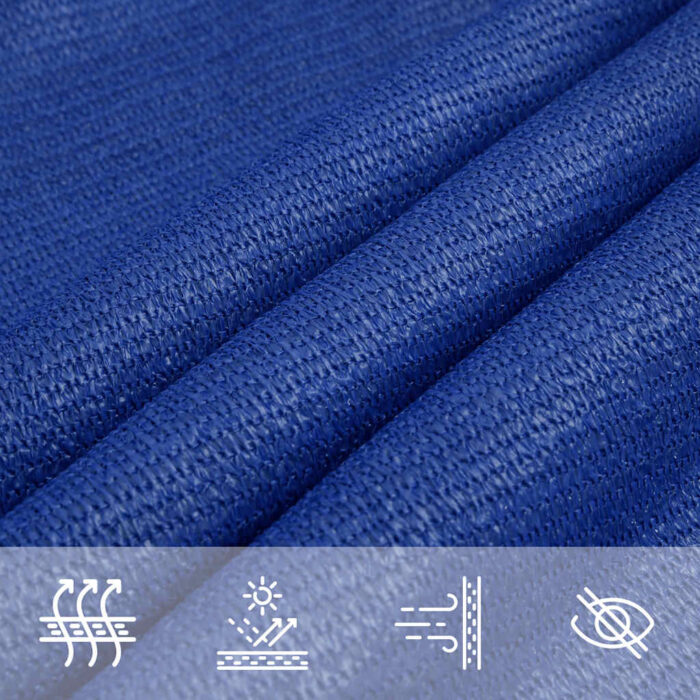 Voile d'ombrage 160 g/m² triangulaire bleu 5x5x6 m PEHD – Image 3
