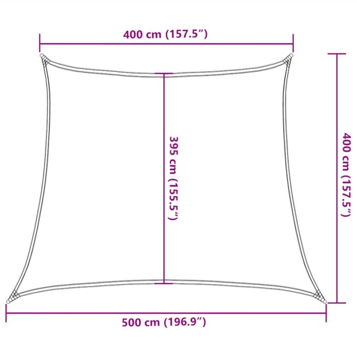Voile d'ombrage 160 g/m² trapèze bleu 4/5x4 m PEHD – Image 8