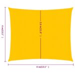Voile d'ombrage 160 g/m² carré jaune 4x4 m PEHD – Image 5