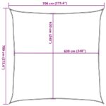 Voile d'ombrage 160 g/m² carré jaune 7x7 m PEHD – Image 8