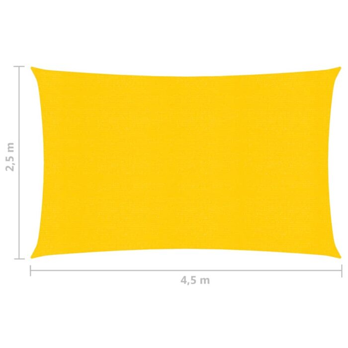 Voile d'ombrage 160 g/m² Jaune 2,5x4,5 m PEHD – Image 5