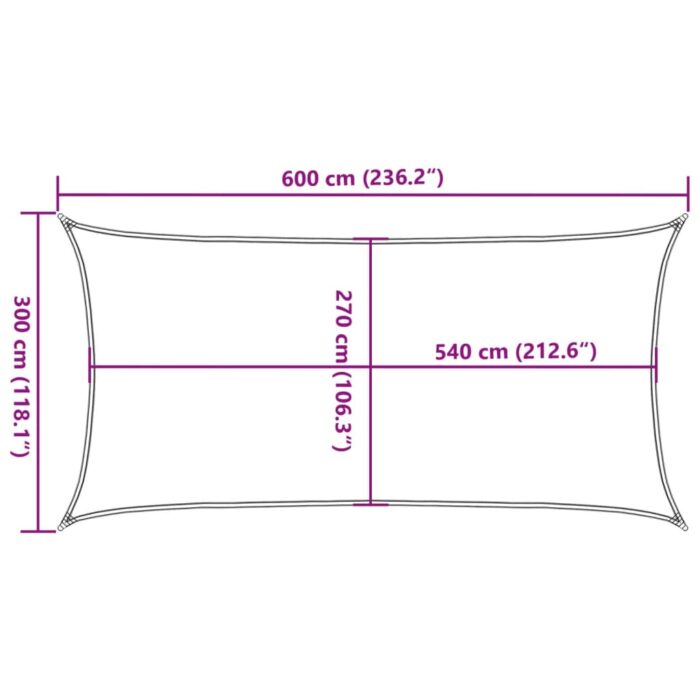 Voile d'ombrage 160 g/m² Jaune 3x6 m PEHD – Image 8