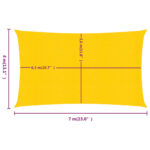 Voile d'ombrage 160 g/m² rectangulaire jaune 4x7 m PEHD – Image 5