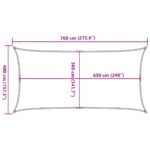 Voile d'ombrage 160 g/m² rectangulaire jaune 4x7 m PEHD – Image 8