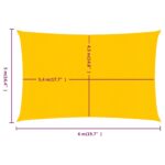 Voile d'ombrage 160 g/m² rectangulaire jaune 5x6 m PEHD – Image 5