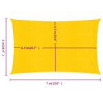 Voile d'ombrage 160 g/m² rectangulaire jaune 5x7 m PEHD – Image 5
