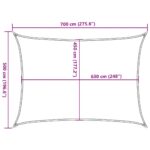 Voile d'ombrage 160 g/m² rectangulaire jaune 5x7 m PEHD – Image 8