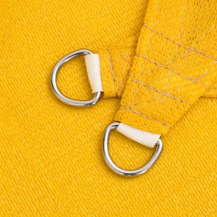 Voile d'ombrage 160 g/m² triangulaire jaune 5x5x6 m PEHD – Image 3