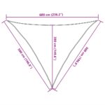 Voile d'ombrage 160 g/m² triangulaire jaune 5x5x6 m PEHD – Image 8