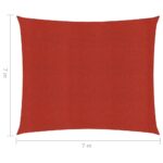 Voile d'ombrage 160 g/m² Rouge 7x7 m PEHD – Image 5