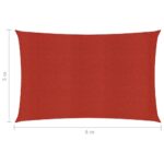 Voile d'ombrage 160 g/m² Rouge 5x6 m PEHD – Image 5