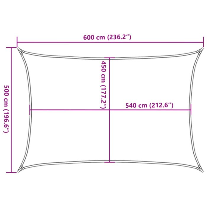 Voile d'ombrage 160 g/m² Rouge 5x6 m PEHD – Image 8