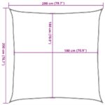 Voile d'ombrage 160 g/m² Orange 2x2 m PEHD – Image 8