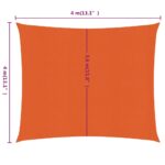 Voile d'ombrage 160 g/m² carré orange 4x4 m PEHD – Image 5