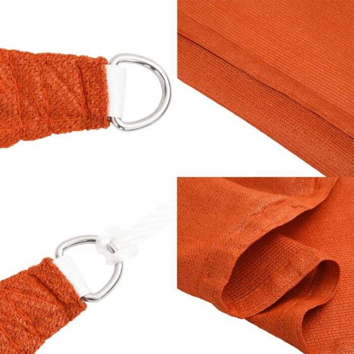 Voile d'ombrage 160 g/m² carré orange 7x7 m PEHD – Image 5