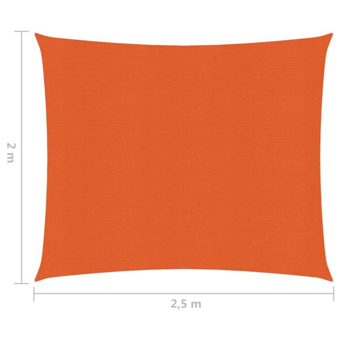 Voile d'ombrage 160 g/m² Orange 2x2,5 m PEHD – Image 5