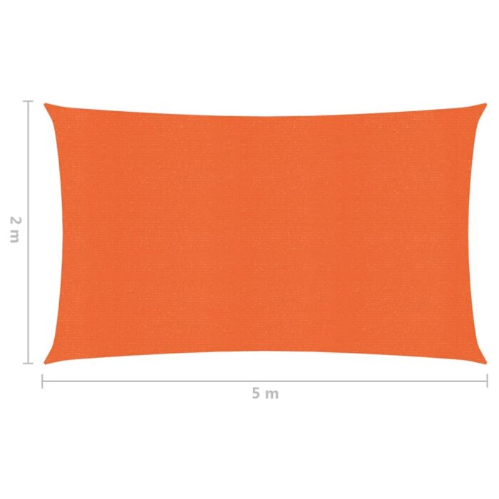 Voile d'ombrage 160 g/m² Orange 2x5 m PEHD – Image 5