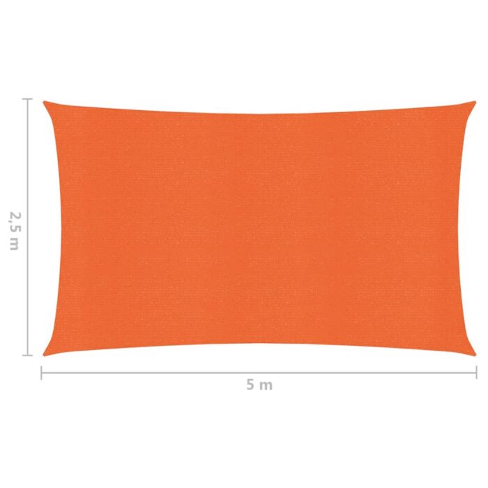 Voile d'ombrage 160 g/m² Orange 2,5x5 m PEHD – Image 5