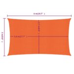 Voile d'ombrage 160 g/m² rectangulaire orange 3x6 m PEHD – Image 5