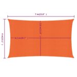 Voile d'ombrage 160 g/m² rectangulaire orange 4x7 m PEHD – Image 5