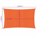 Voile d'ombrage 160 g/m² rectangulaire orange 5x7 m PEHD – Image 5