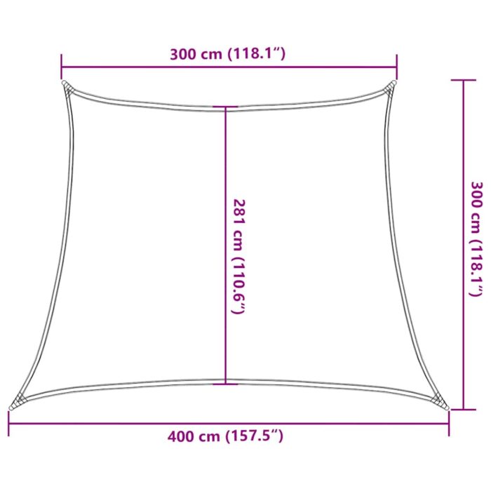 Voile d'ombrage 160 g/m² trapèze orange 3/4x3 m PEHD – Image 8