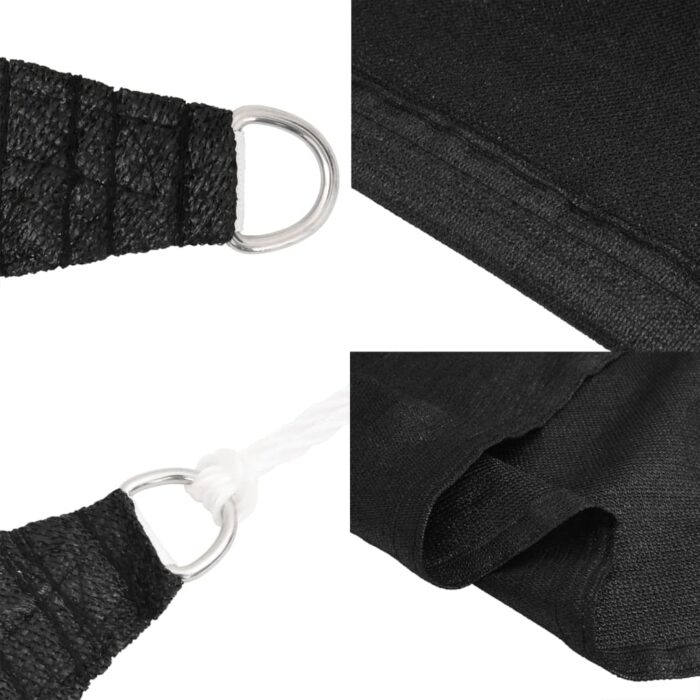 Voile d'ombrage 160 g/m² Noir 2x2 m PEHD – Image 6
