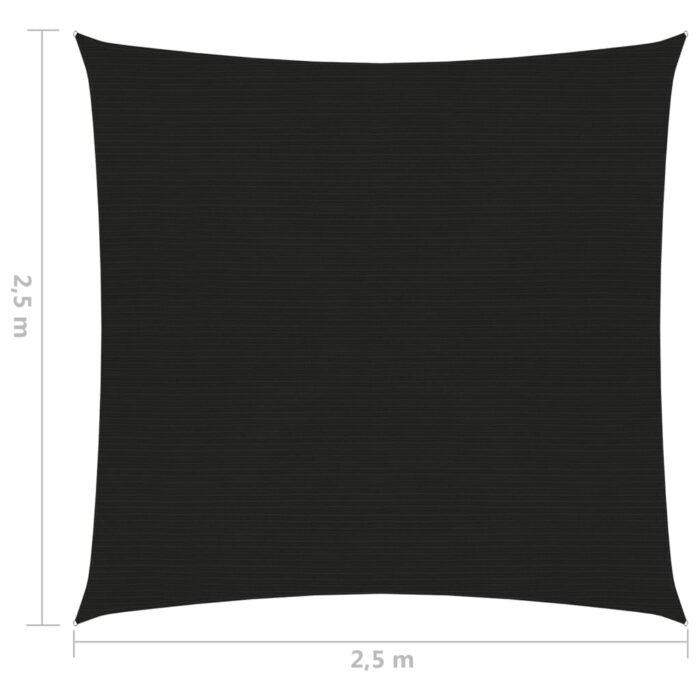 Voile d'ombrage 160 g/m² Noir 2,5x2,5 m PEHD – Image 5