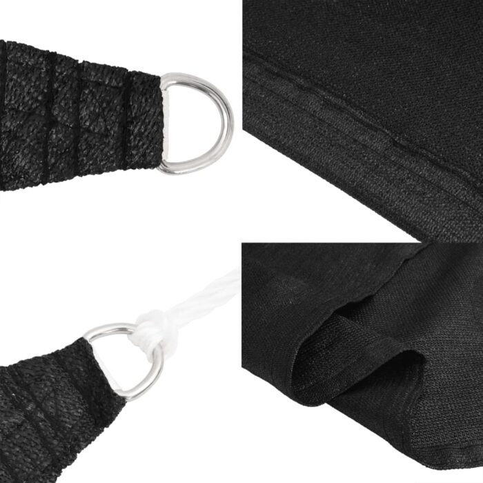 Voile d'ombrage 160 g/m² Noir 3,6x3,6 m PEHD – Image 6
