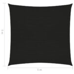 Voile d'ombrage 160 g/m² Noir 5x5 m PEHD – Image 5