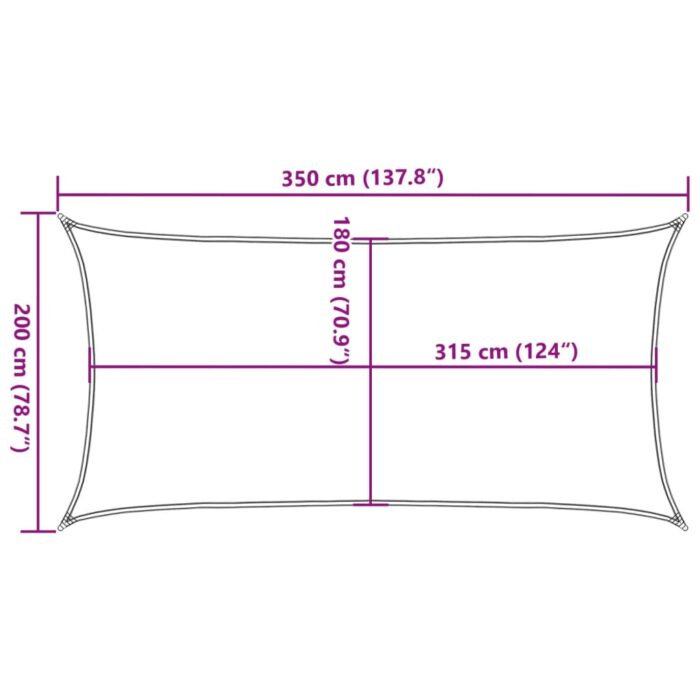 Voile d'ombrage 160 g/m² Noir 2x3,5 m PEHD – Image 8