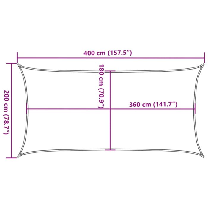 Voile d'ombrage 160 g/m² Noir 2x4 m PEHD – Image 8
