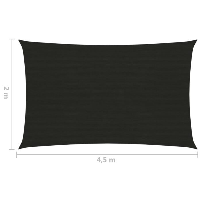 Voile d'ombrage 160 g/m² Noir 2x4,5 m PEHD – Image 5