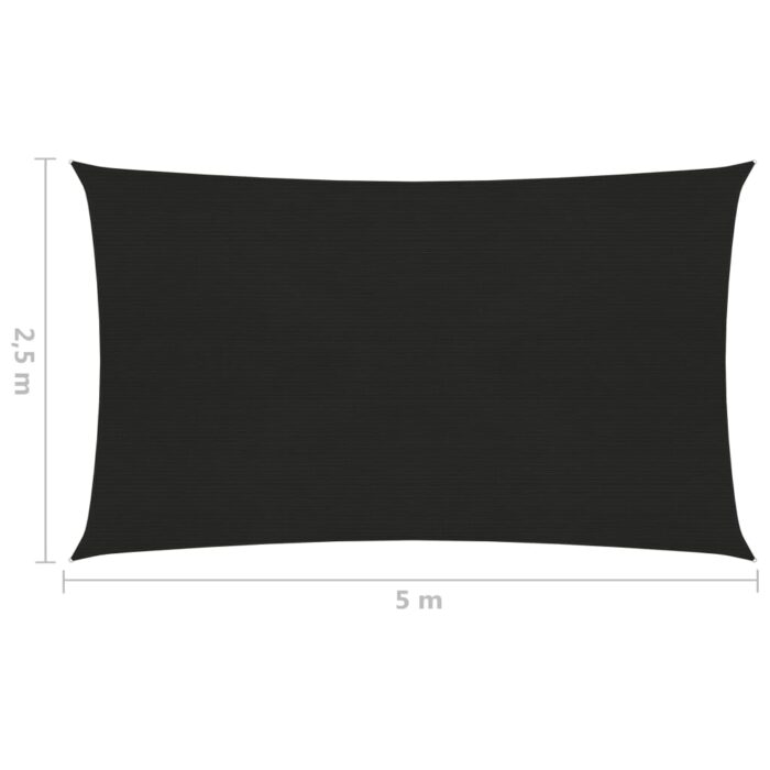 Voile d'ombrage 160 g/m² Noir 2,5x5 m PEHD – Image 5